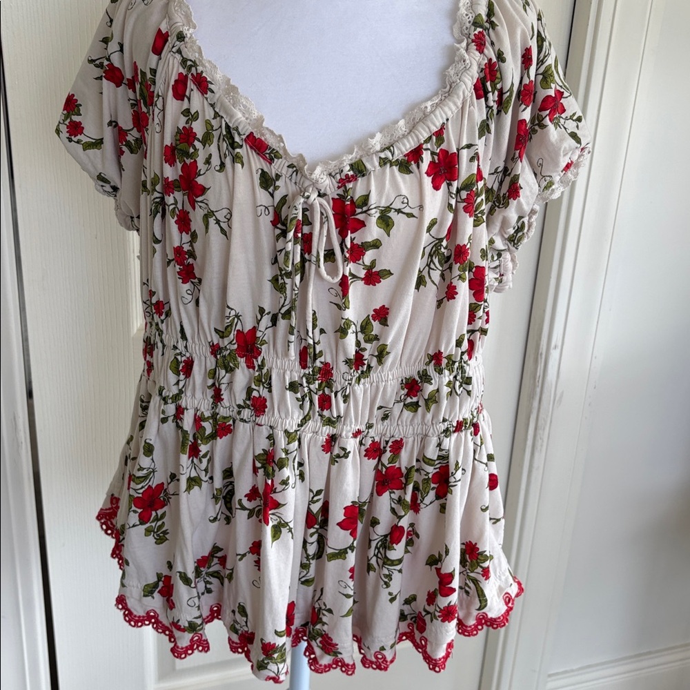 Maeve by Anthropologie Sweetheart Neck Peplum Top size 2X